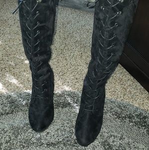 NWT Black Lace-Up Boots
